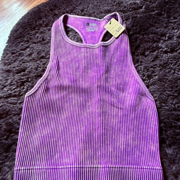 Purple Ribbed Tank Top - Picture 1 of 4